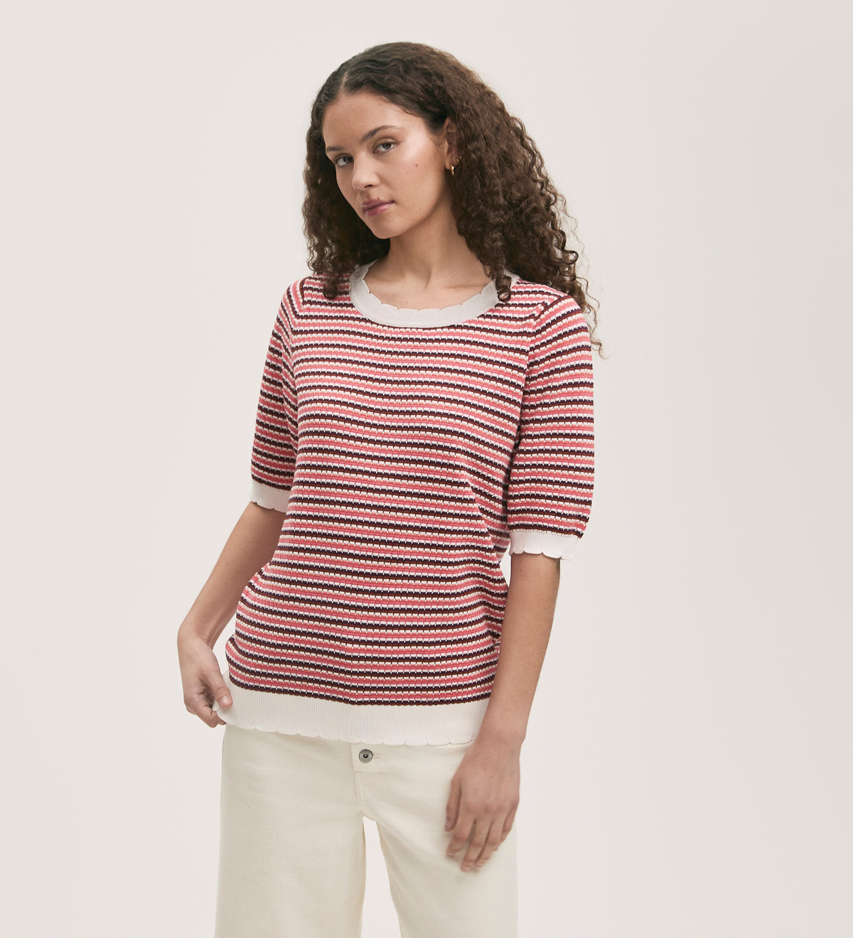 Rita Stripe Short Sleeve Top