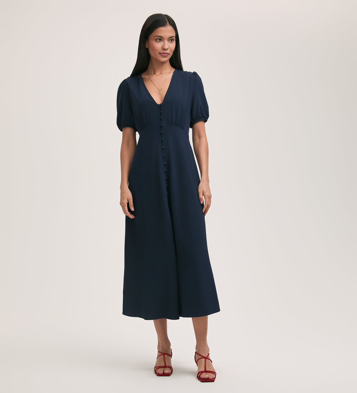 Robyn Crepe Midi Tea Dress