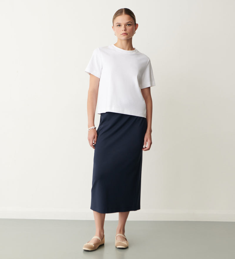 Ives Ponte Jersey Midi Skirt