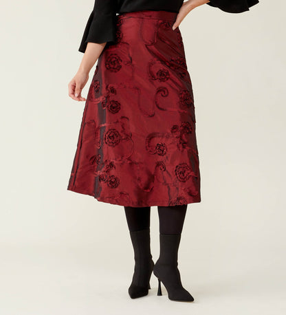 Naia Red Taffeta Skirt