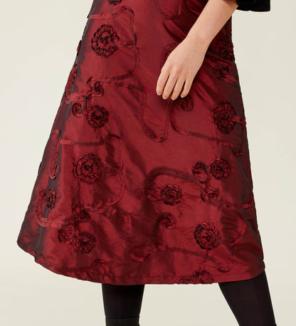 Naia Red Taffeta Skirt