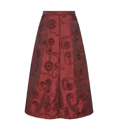 Naia Red Taffeta Skirt