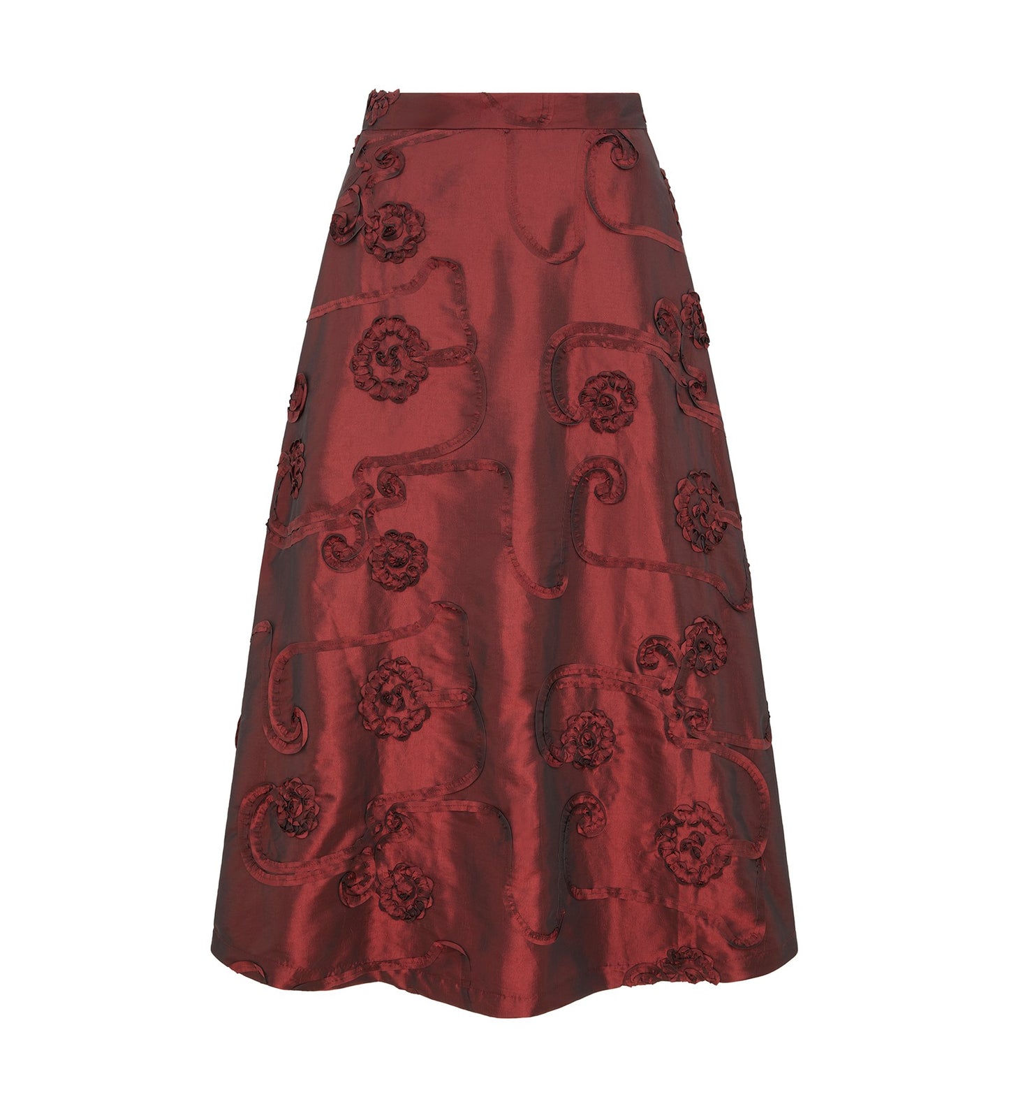 Naia Red Taffeta Skirt