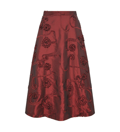 Naia Red Taffeta Skirt