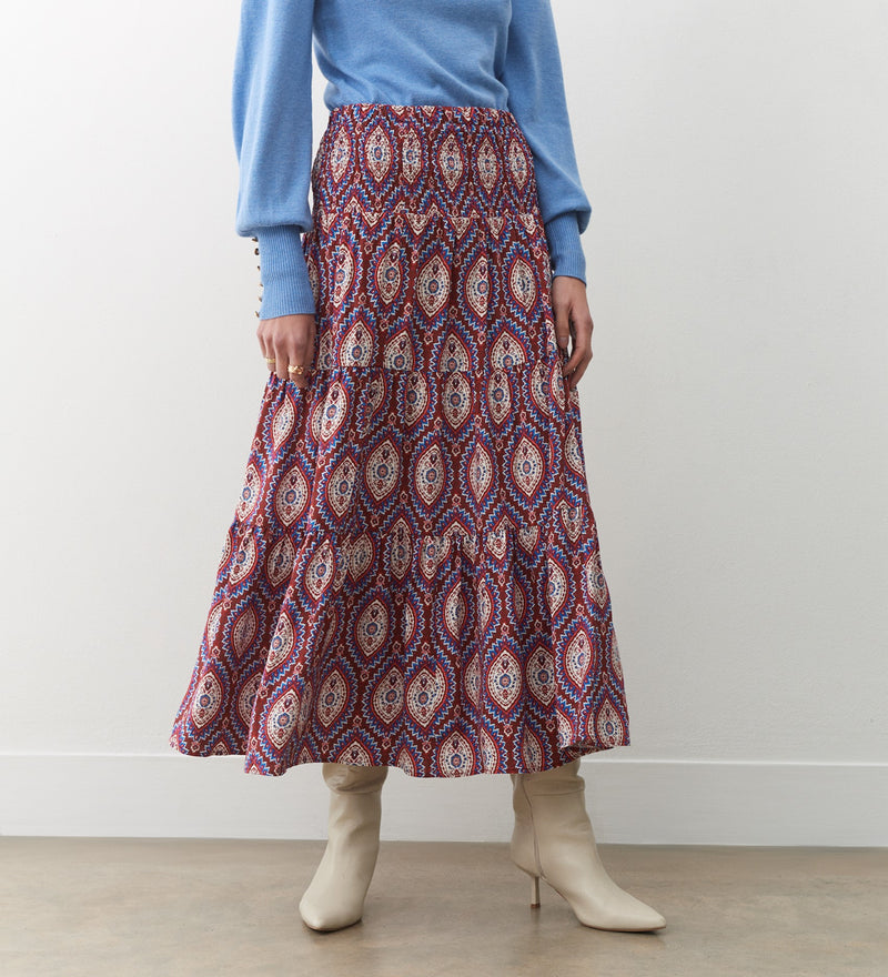 Daniela Paisley Midi Skirt