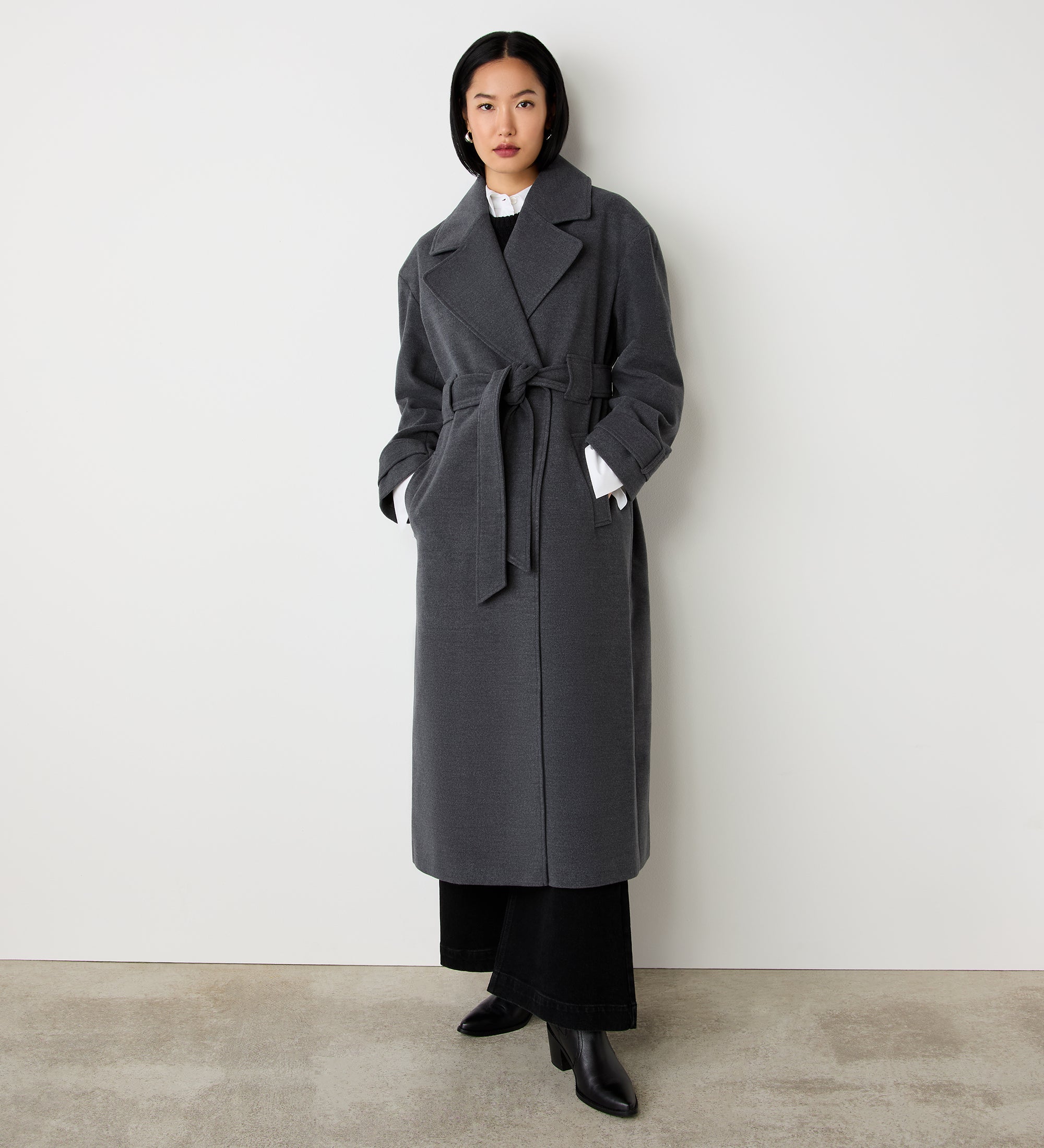 Sally Charcoal Long Coat – Finery London Sally Charcoal Long Coat – Finery London