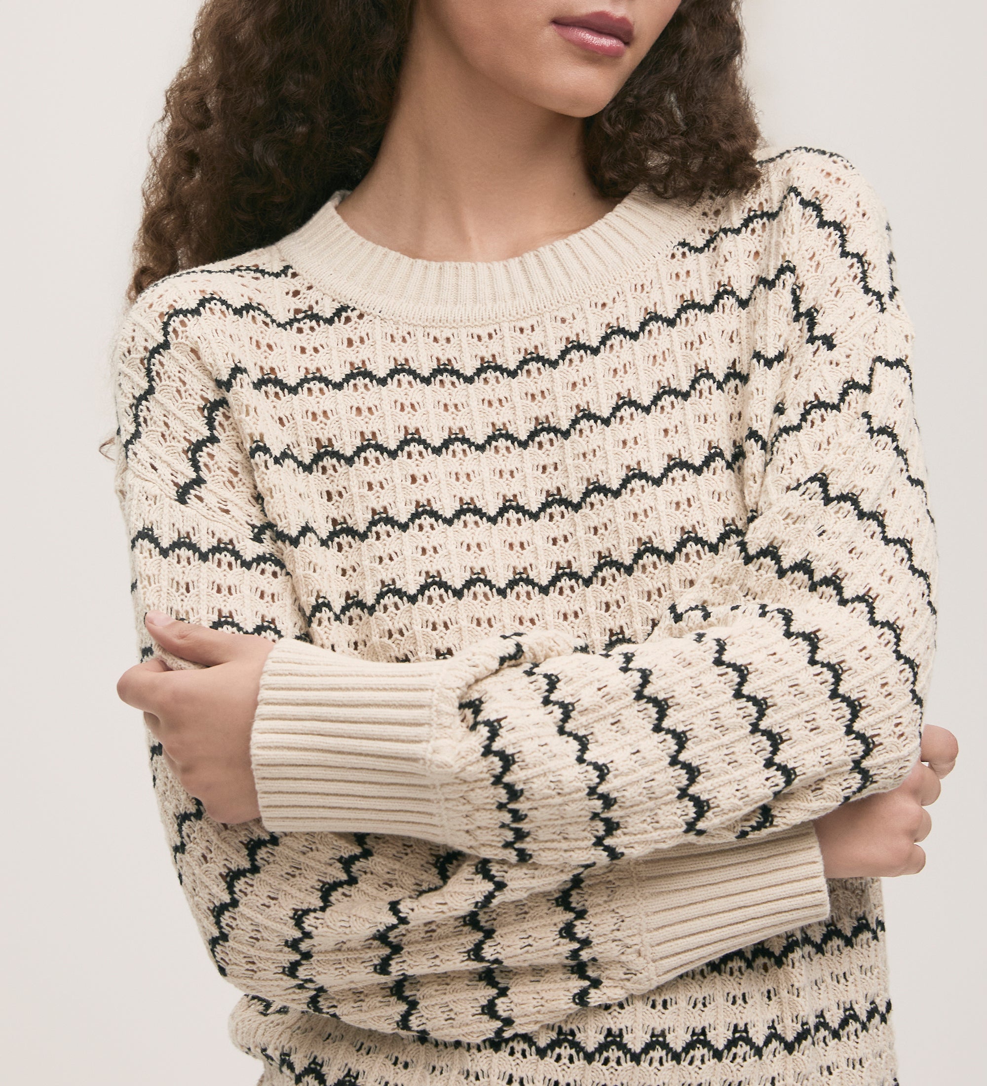 Sansa Ivory Crochet Jumper – Finery London