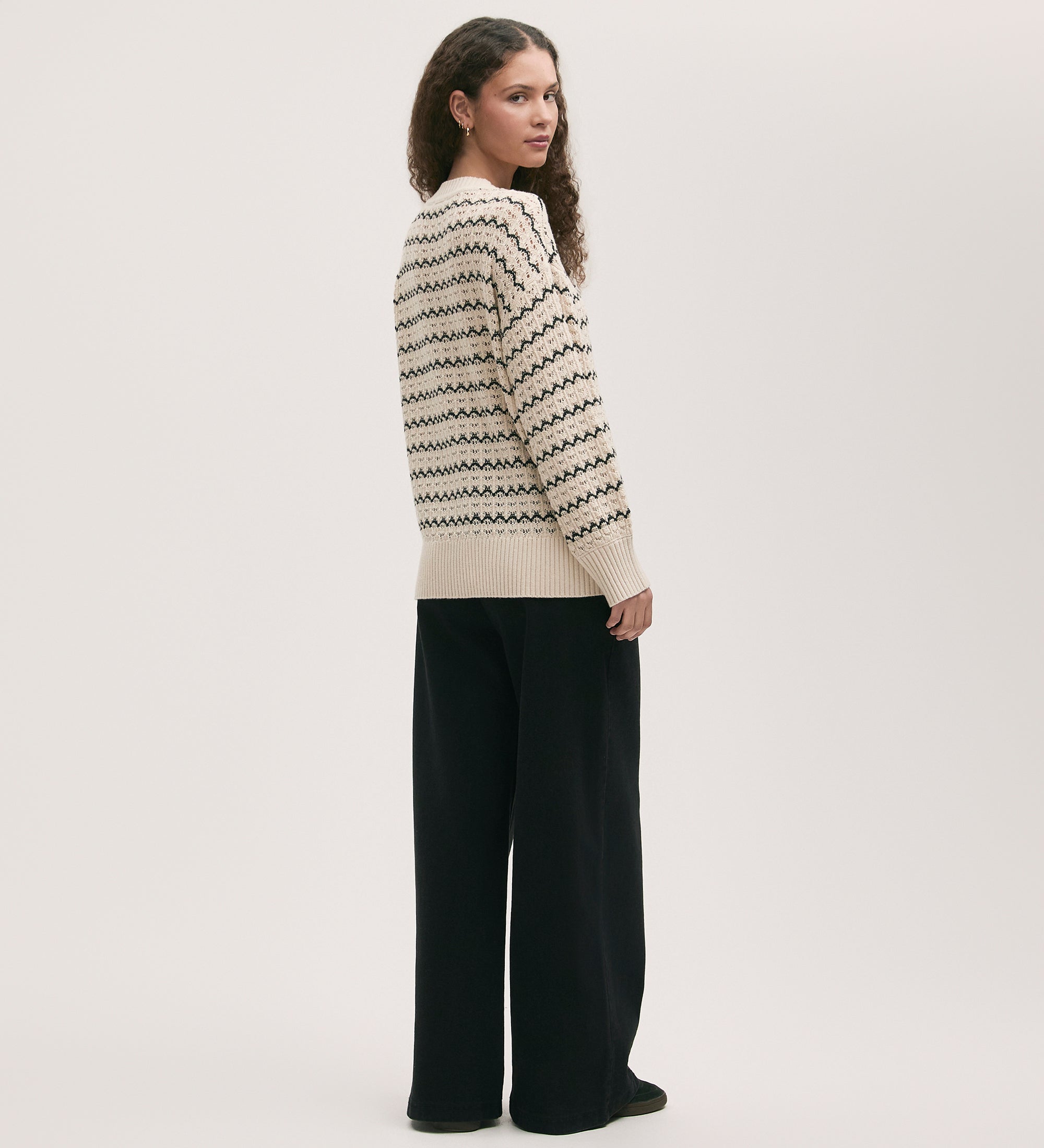 Sansa Ivory Crochet Jumper – Finery London