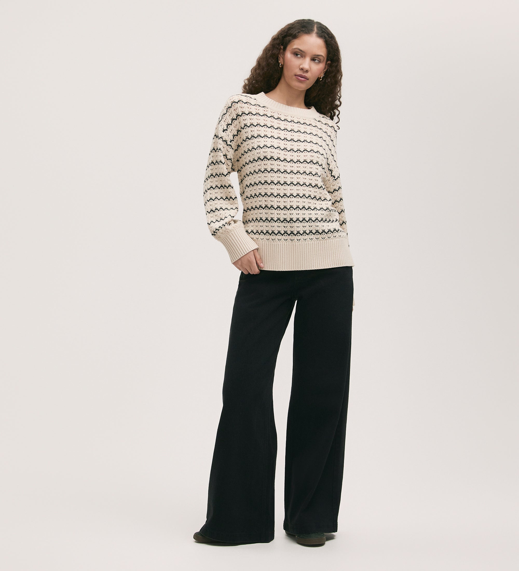 Sansa Ivory Crochet Jumper – Finery London