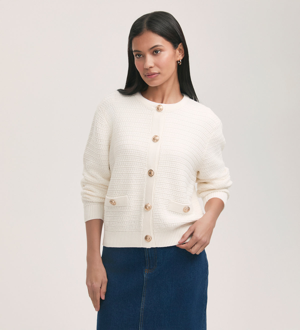 Saskia Button Up Cotton Cardigan