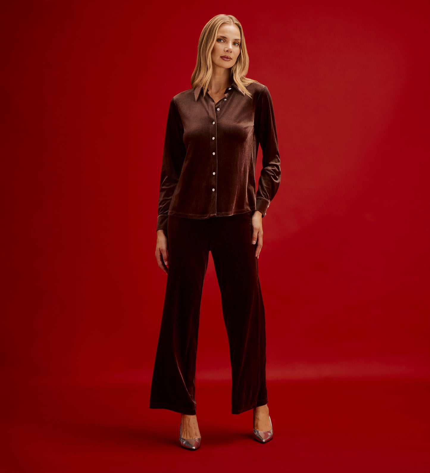 Sayge Mocha Velvet Shirt