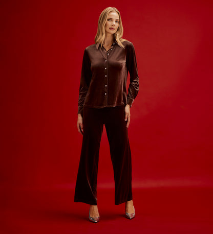 Sayge Mocha Velvet Shirt