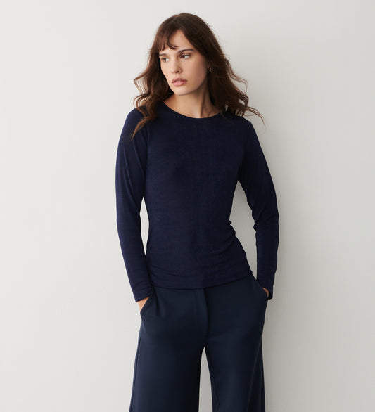 Brigitte Navy Jersey Top