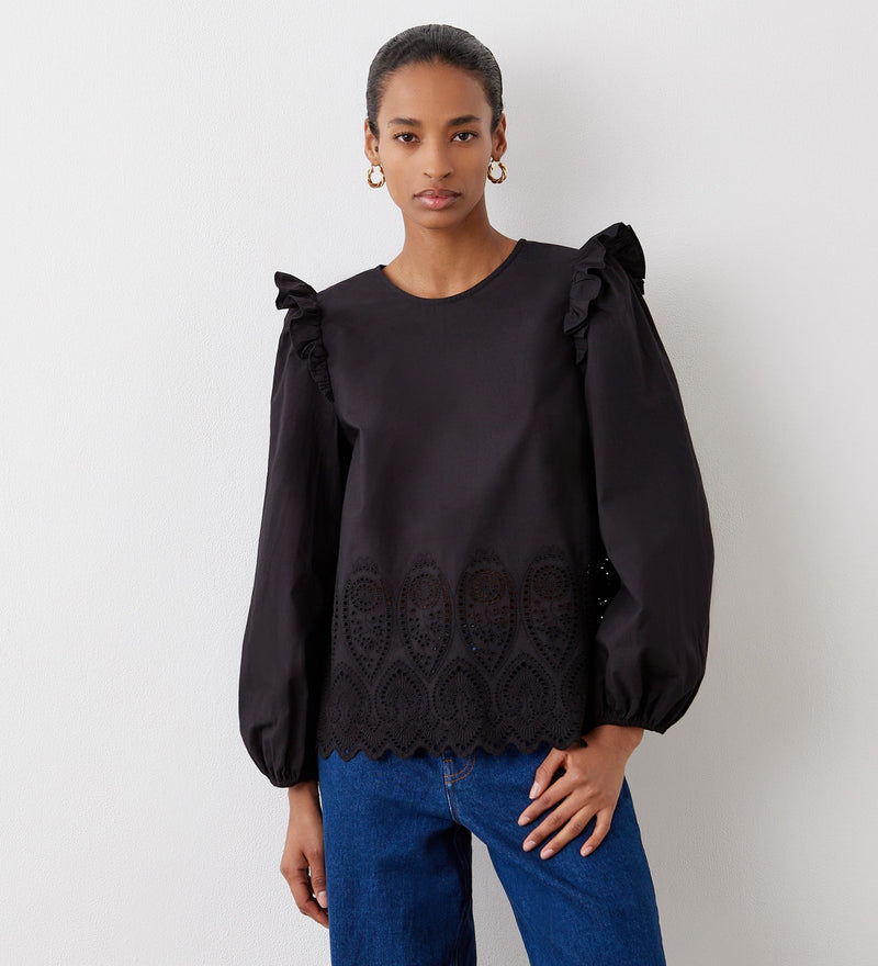 Serena Broderie Anglaise Cotton Blouse