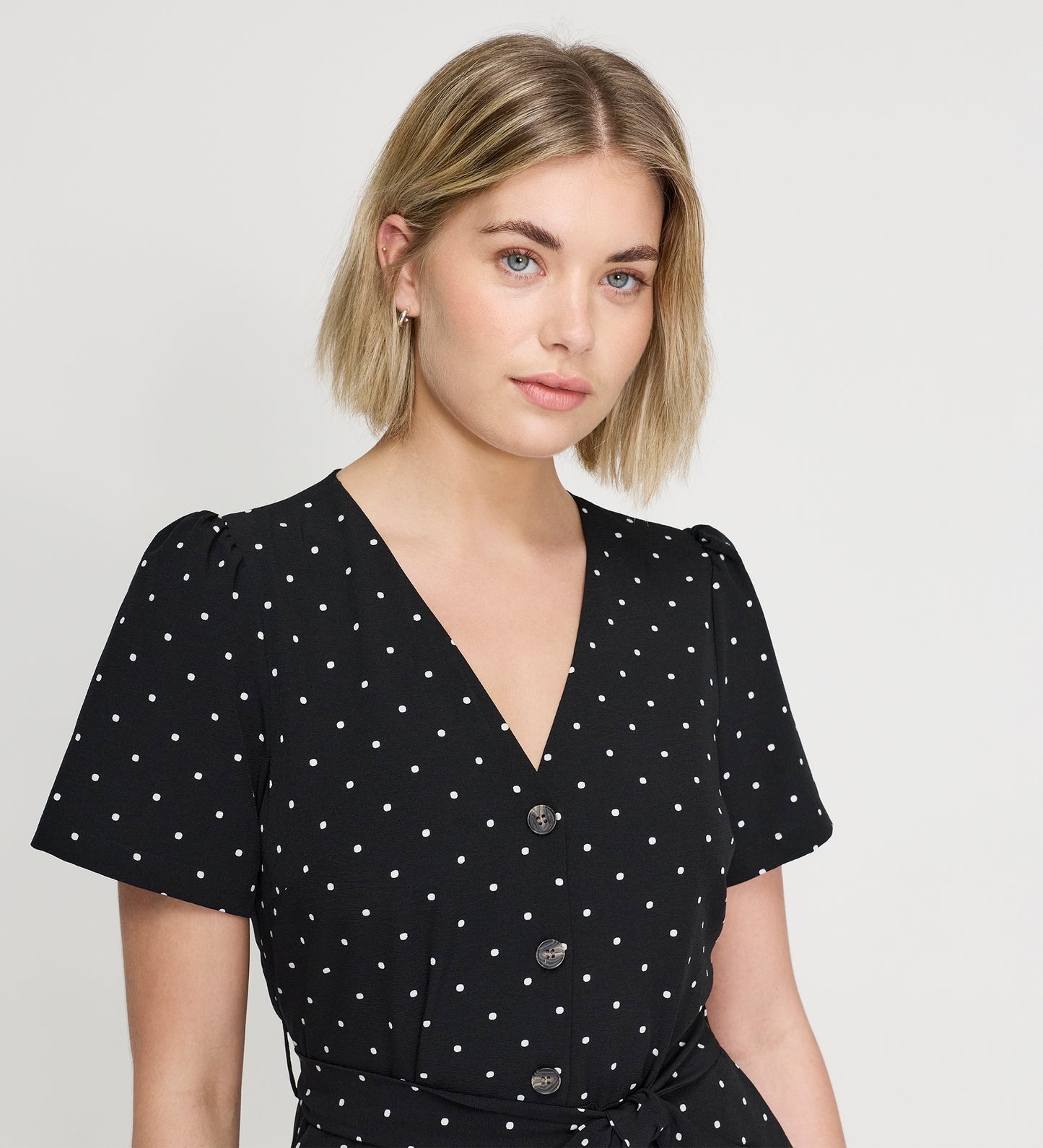 Uma Black Polka Dot Belted Wide Leg Jumpsuit