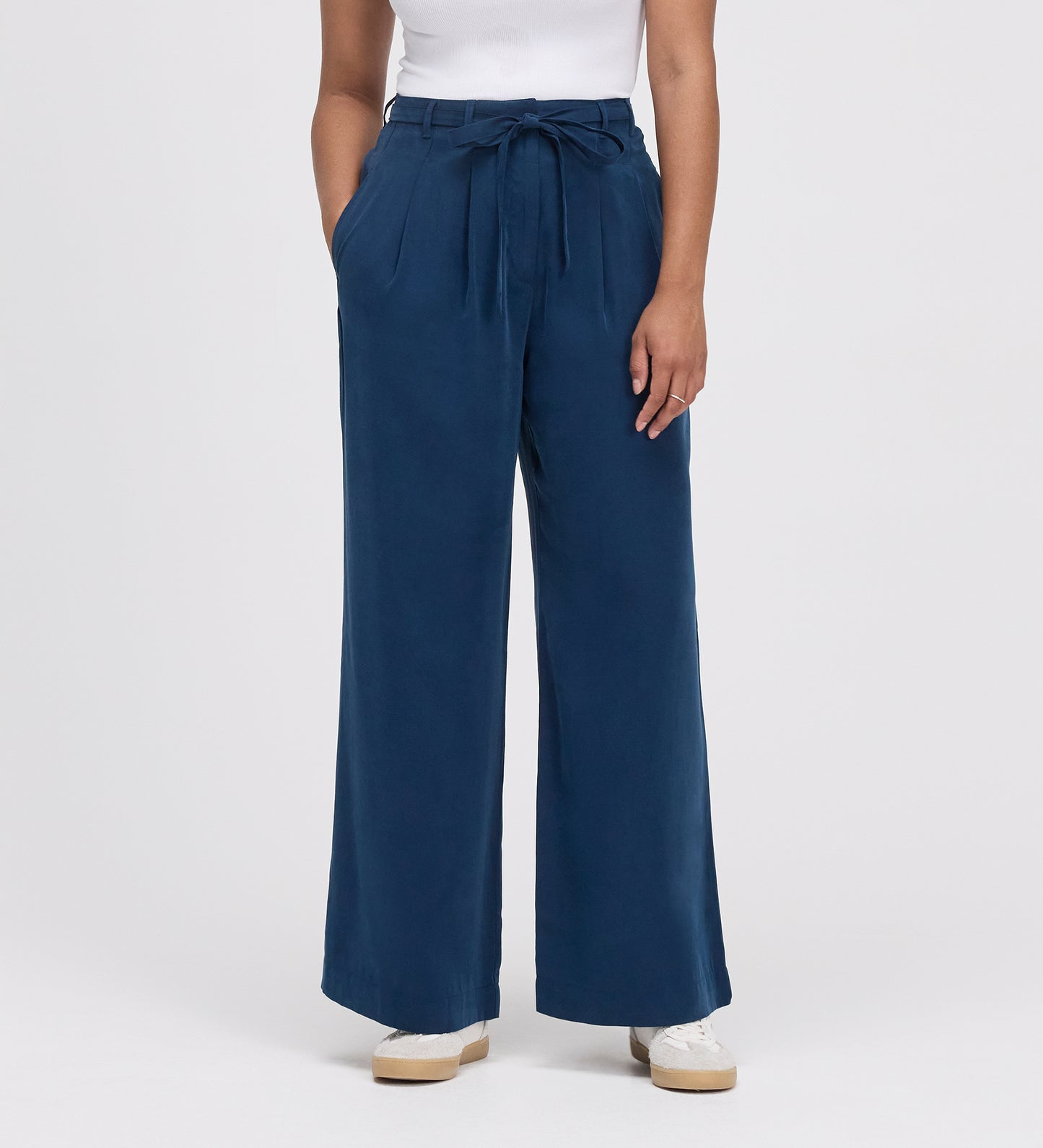 Venus Indigo Cupro Wide Leg Trousers