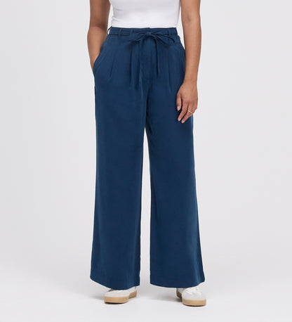 Venus Indigo Cupro Wide Leg Trousers