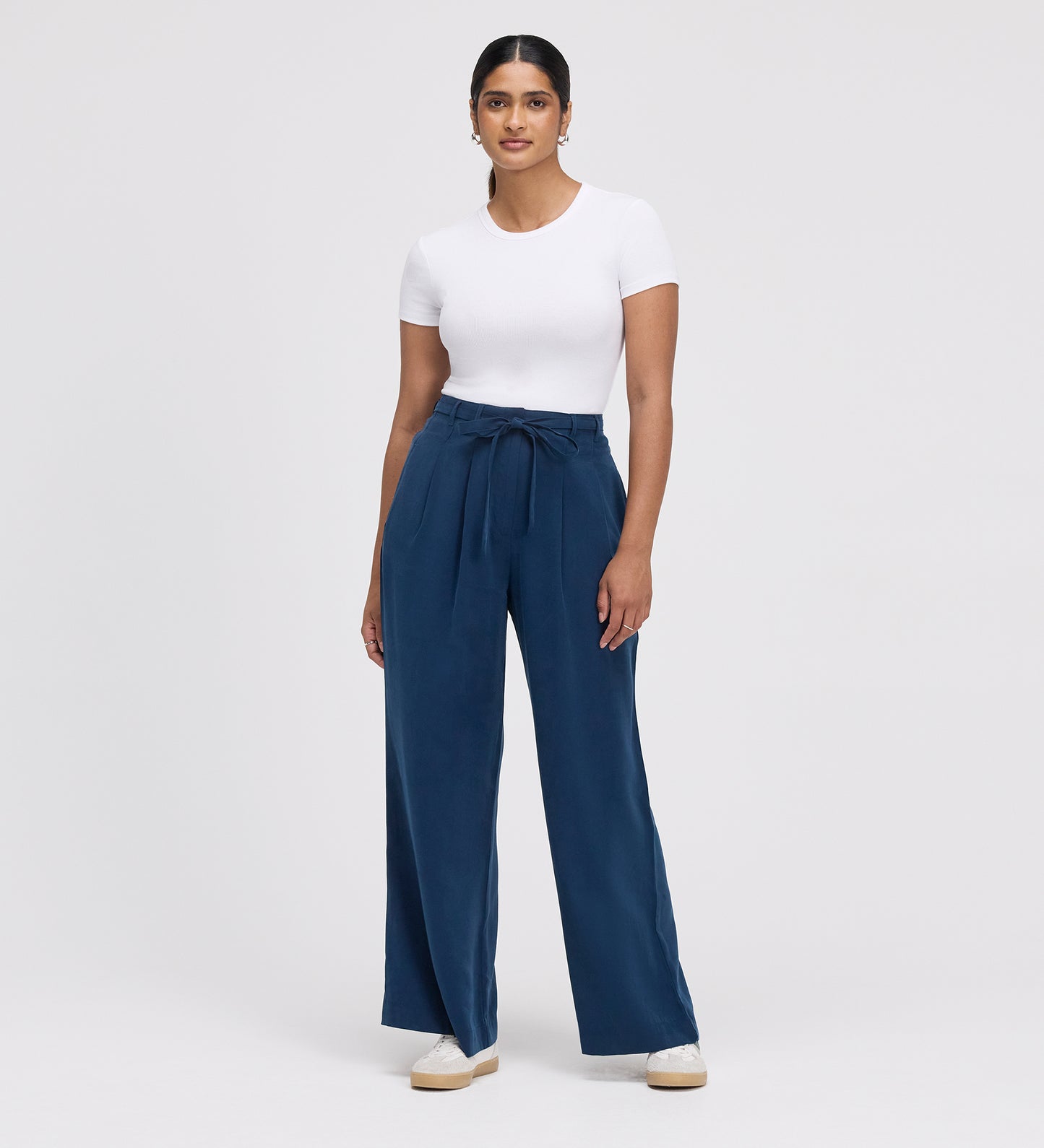 Venus Indigo Cupro Wide Leg Trousers