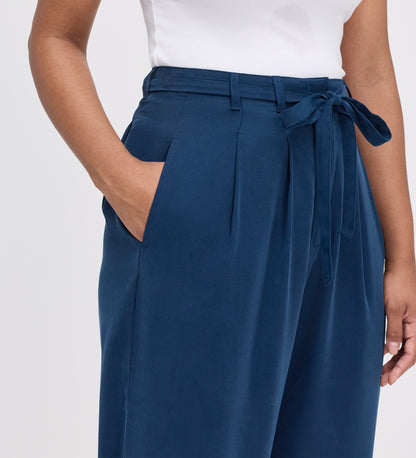 Venus Indigo Cupro Wide Leg Trousers