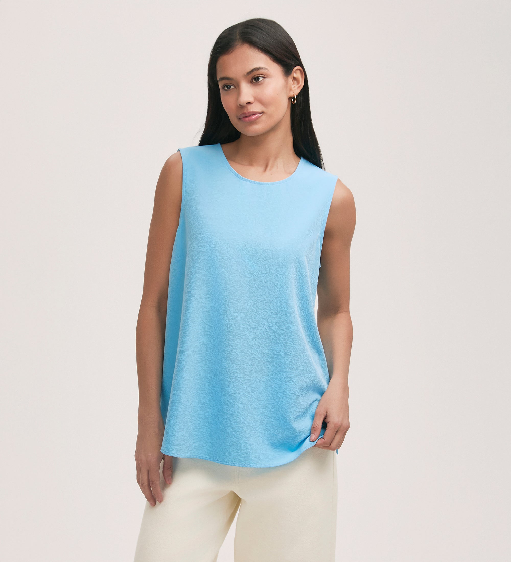 CFCL POTTERY SLEEVELESS TOP ブルー 青 CFCL】POTTERY SLEEVELESS TOPコーデ！ | OBLIGE womens blog | 山梨県