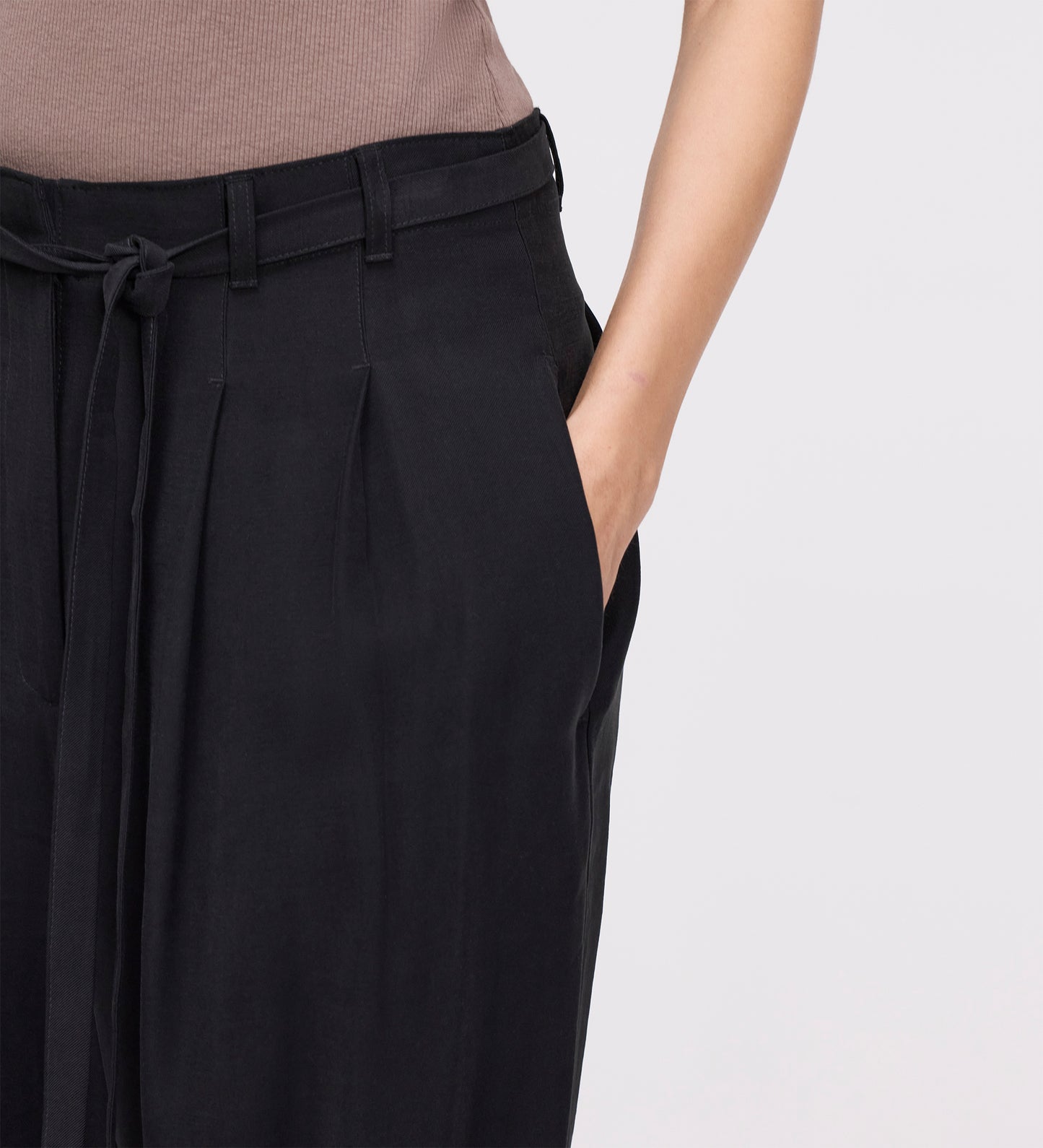 Venus Black Cupro Wide Leg Trousers