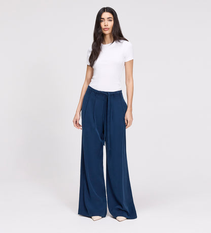 Venus Indigo Cupro Wide Leg Trousers