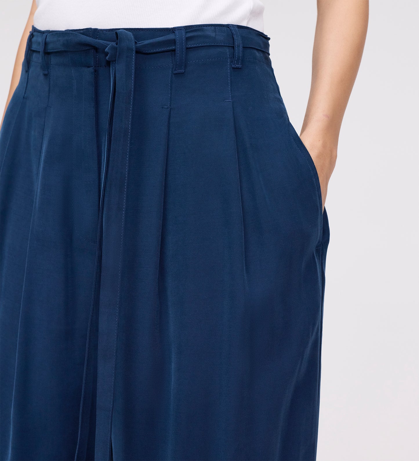Venus Indigo Cupro Wide Leg Trousers