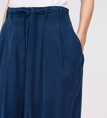 Venus Indigo Cupro Wide Leg Trousers