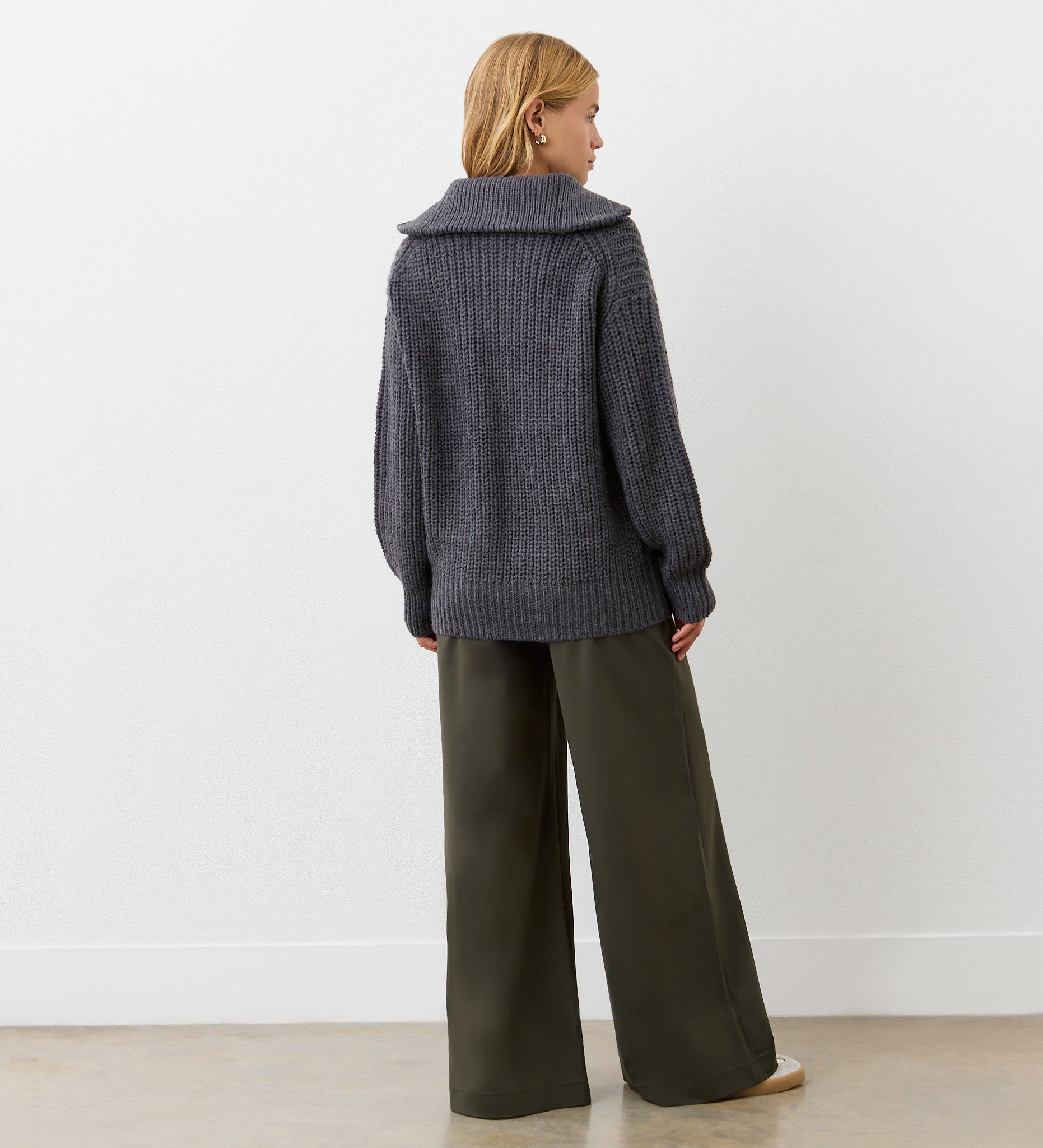 Wilma Charcoal Half Zip Funnel Neck Jumper – Finery London