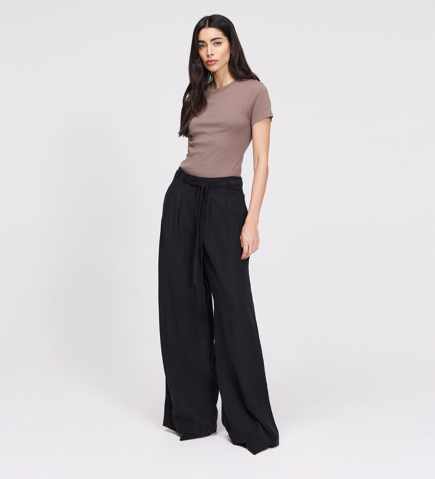 Apollo Black Wide Leg Tailored Trousers