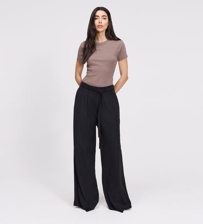 Apollo Black Wide Leg Tailored Trousers