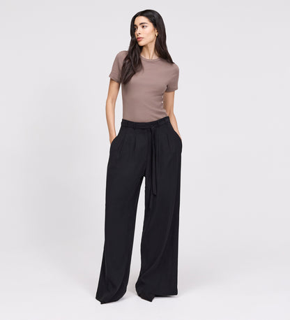 Apollo Black Wide Leg Tailored Trousers