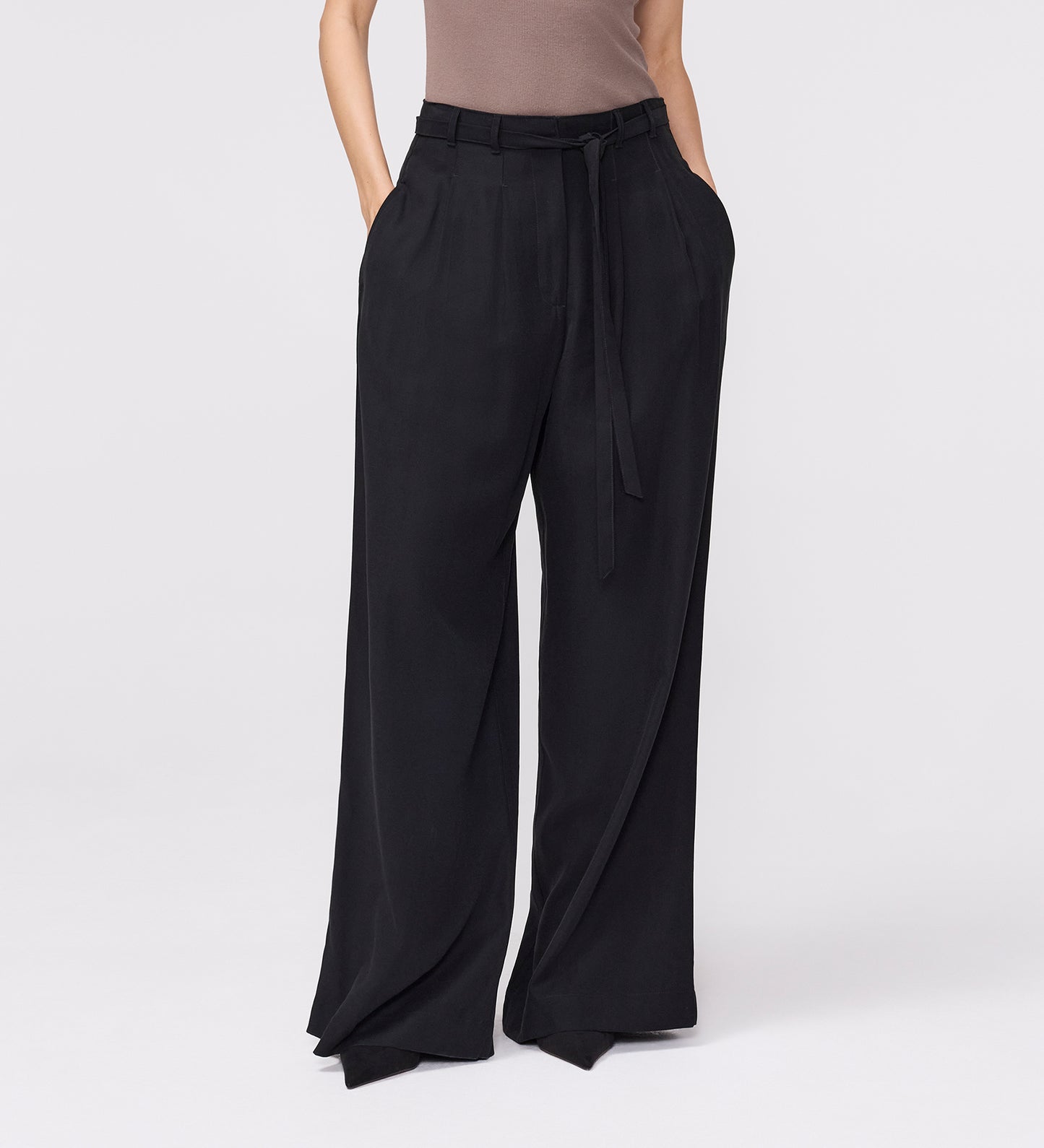Apollo Black Wide Leg Tailored Trousers