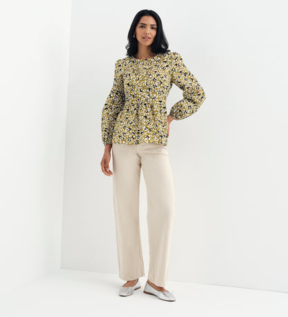 Bel Green Leopard Cotton Blouse