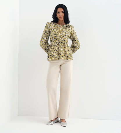 Bel Green Leopard Cotton Blouse