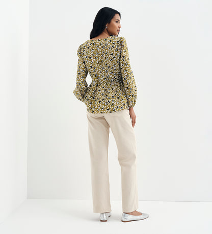 Bel Green Leopard Cotton Blouse