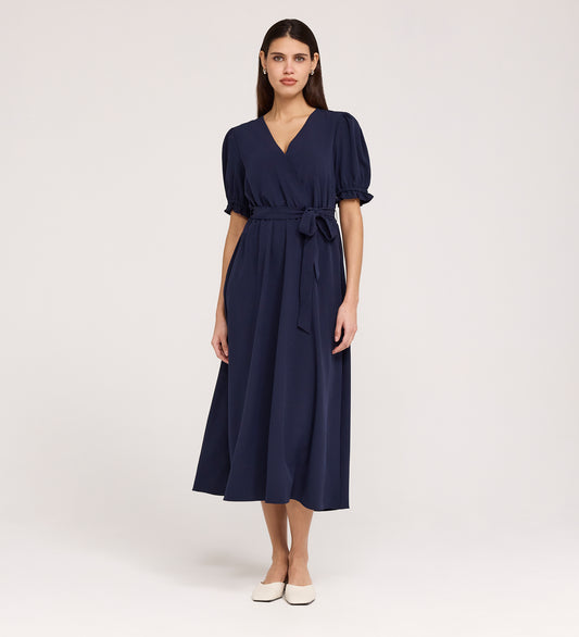 Everleigh Navy Crepe Midi Dress