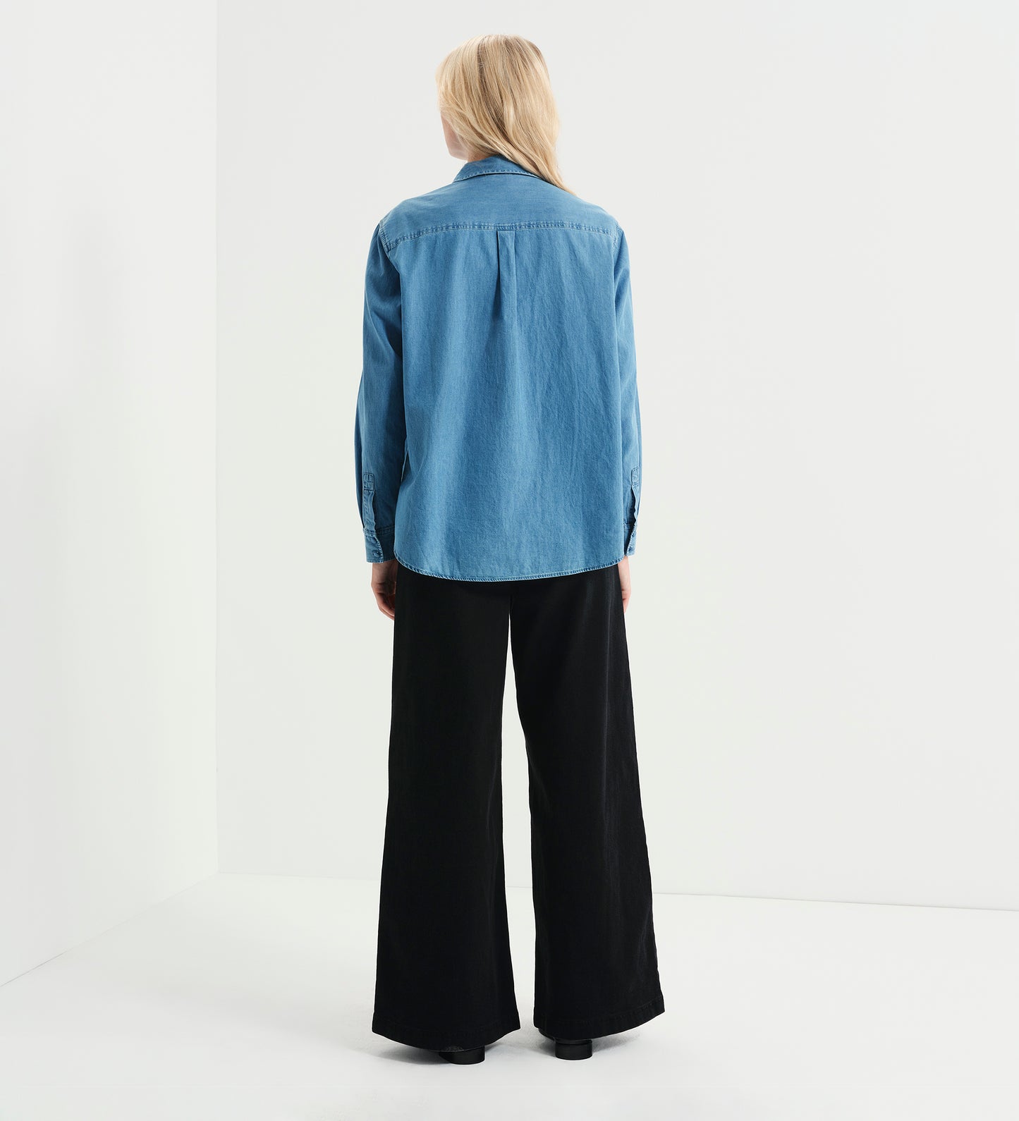 Francesca Light Wash Relaxed Fit Dropped Shoulder Denim Shirt