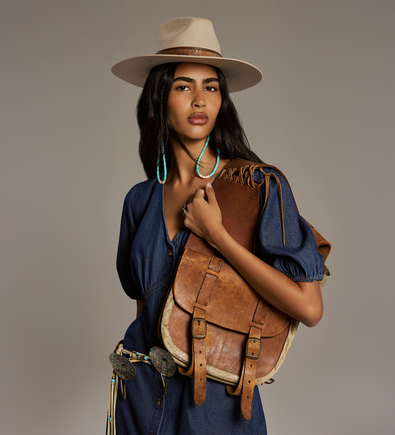 Goldie Indigo Denim Midi Dress