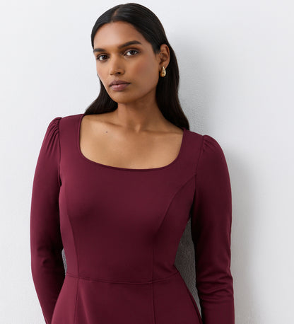 Kelly Burgundy Ponte Jersey Midi Dress | Finery London Kelly Burgundy Ponte Jersey Midi Dress | Finery London