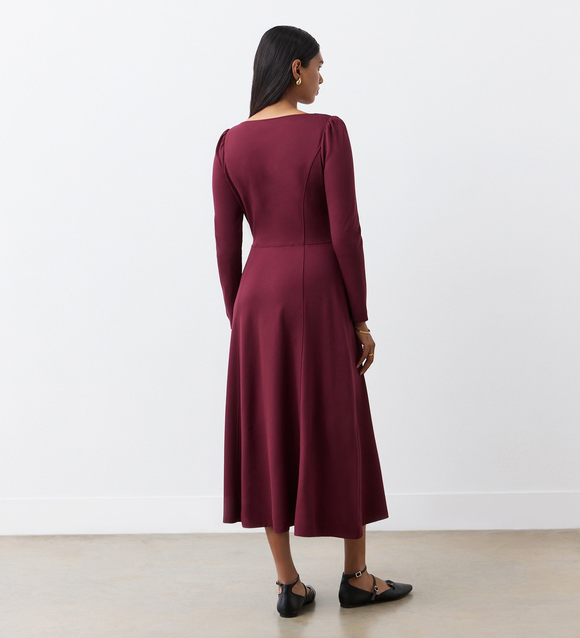 Kelly Burgundy Ponte Jersey Midi Dress | Finery London Kelly Burgundy Ponte Jersey Midi Dress | Finery London