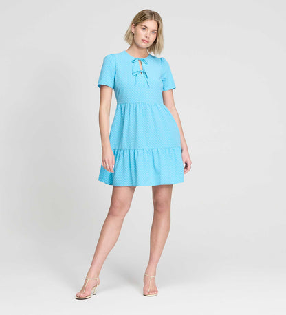 Lola Blue Polka Dot Tiered Short Dress