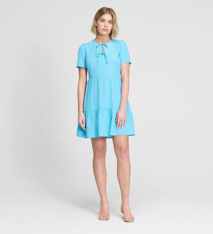 Lola Blue Polka Dot Tiered Short Dress