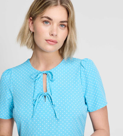 Lola Blue Polka Dot Tiered Short Dress