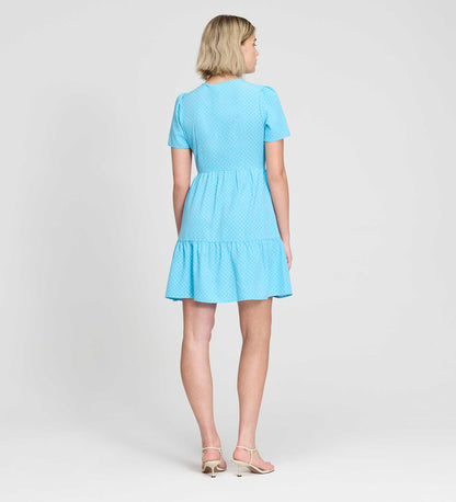 Lola Blue Polka Dot Tiered Short Dress