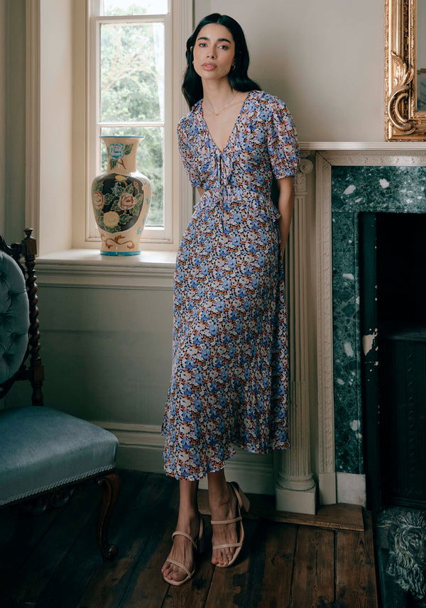 Pomona Chiffon Ruffle Bow Dress