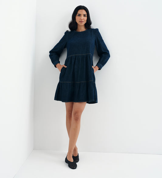 Nancy Indigo Denim Dress