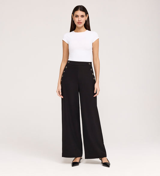 Nellie Black Wide Leg Trousers