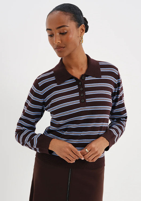 Selene Brown Stripe Organic Cotton Jumper