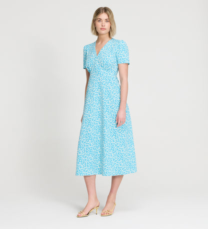 Nieve Blue Cherry Spot Midi Dress